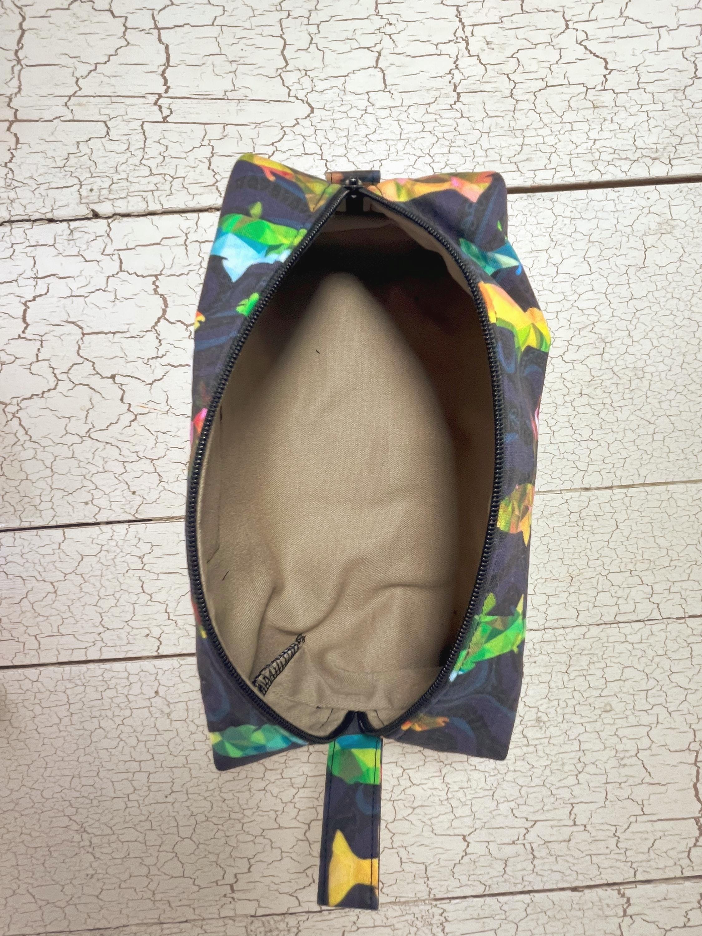 Rainbow Trout Zipper Pouch: Handmade Cotton Travel Organizer
