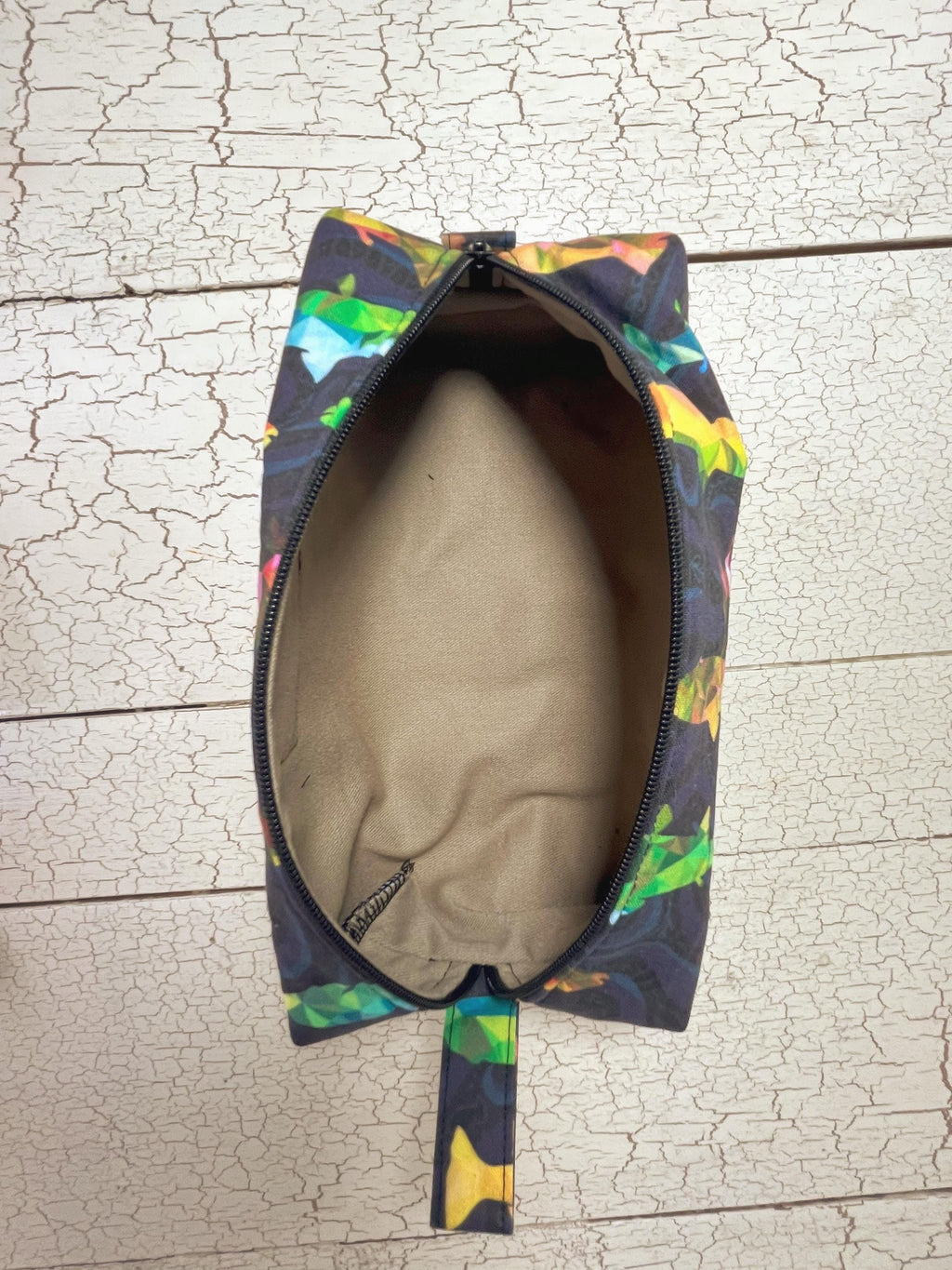 Trout Zipper Pouch: Handmade Cotton Travel Organizer