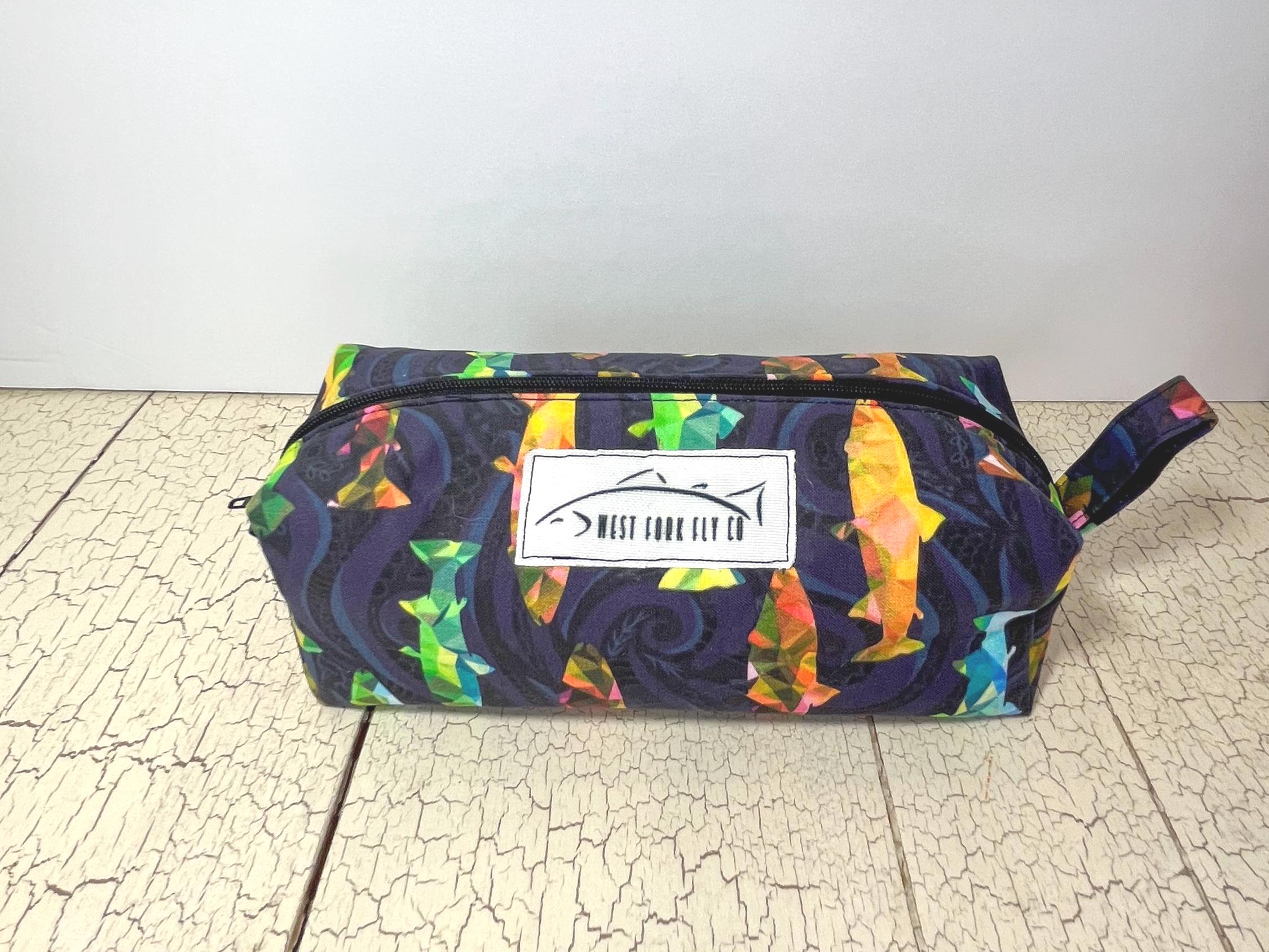 Trout Zipper Pouch: Handmade Cotton Travel Organizer