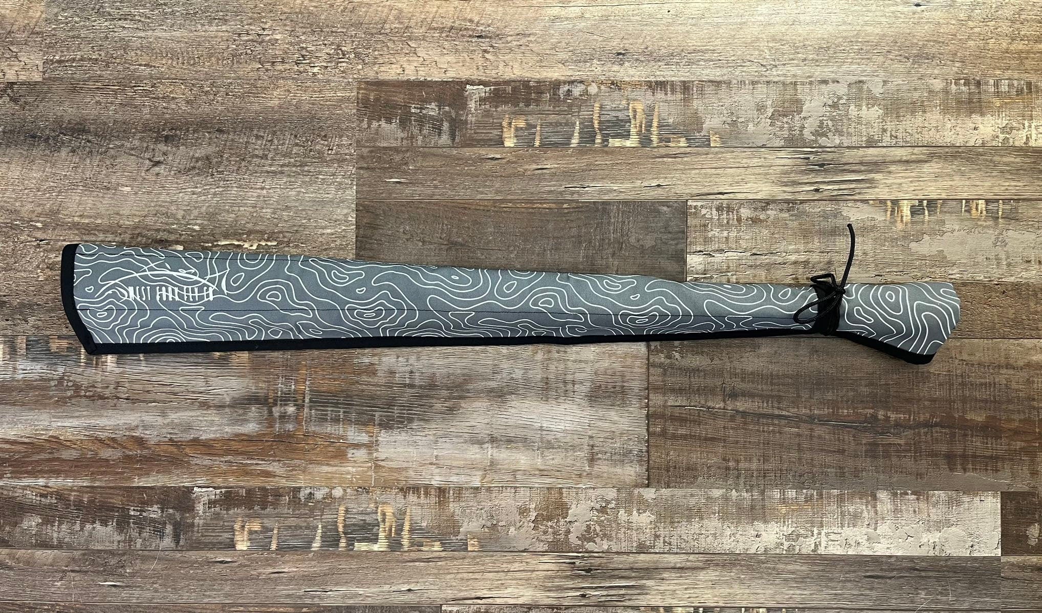 Fly Rod Sleeve- Charcoal Topography