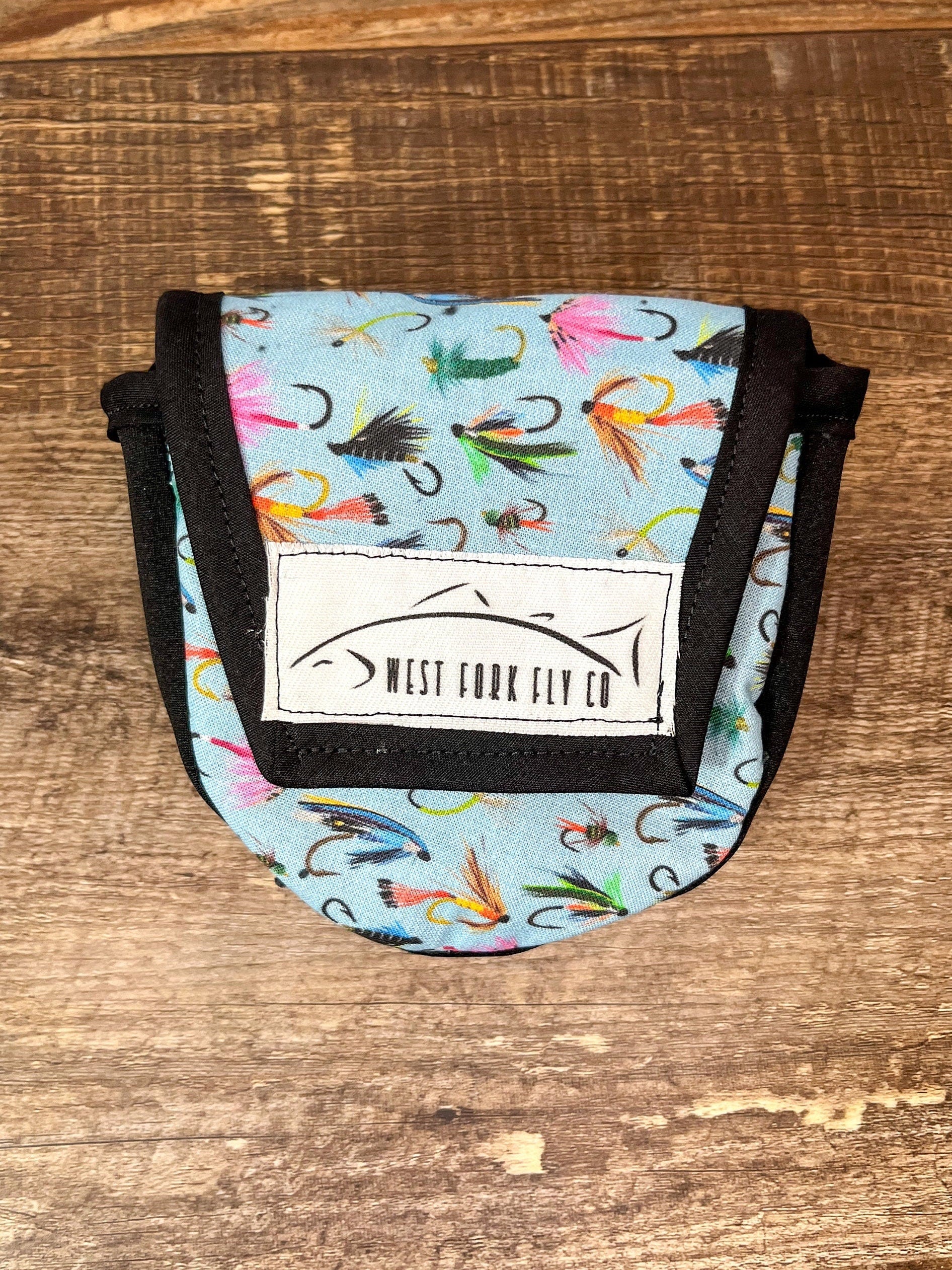 Fly Reel Case- Blue Flies