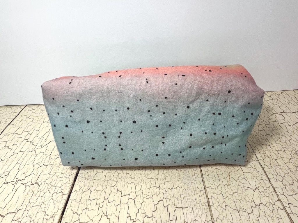 Rainbow Trout Zipper Pouch: Handmade Cotton Travel Organizer